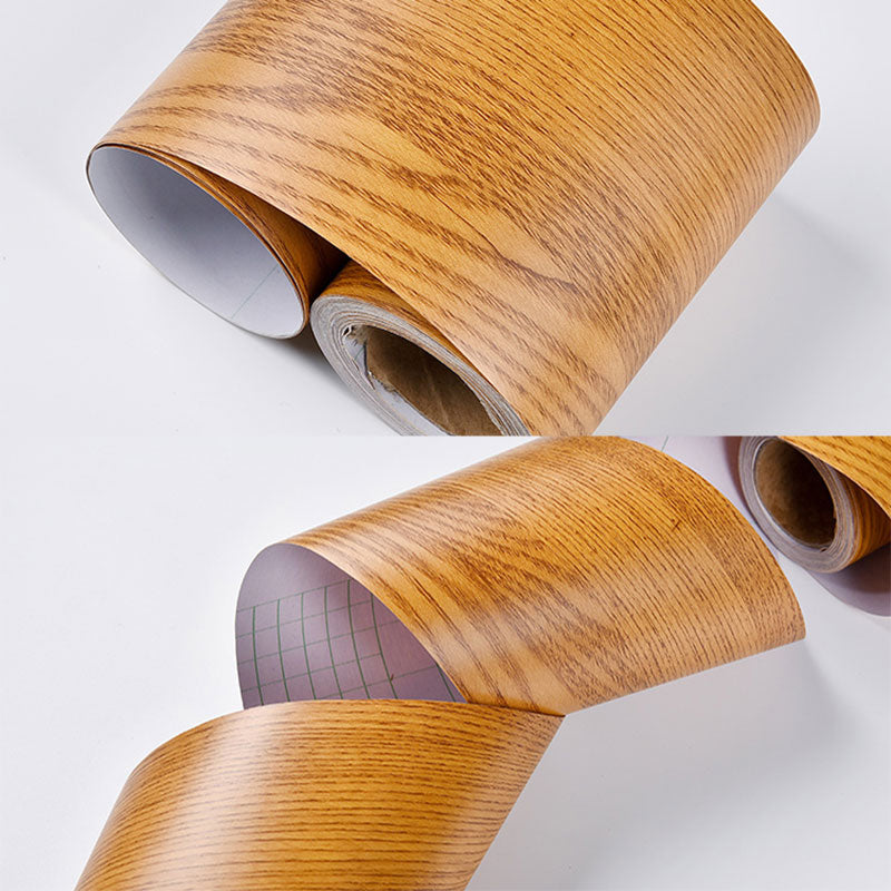 Self Sticking Wood Like Wallpaper Border Non-Woven Industrial Wall Decor for Living Room Dark Yellow Wallpaper Border Clearhalo 'Industrial wall decor' 'Industrial' 'Wallpaper' Wall Decor' 2413497