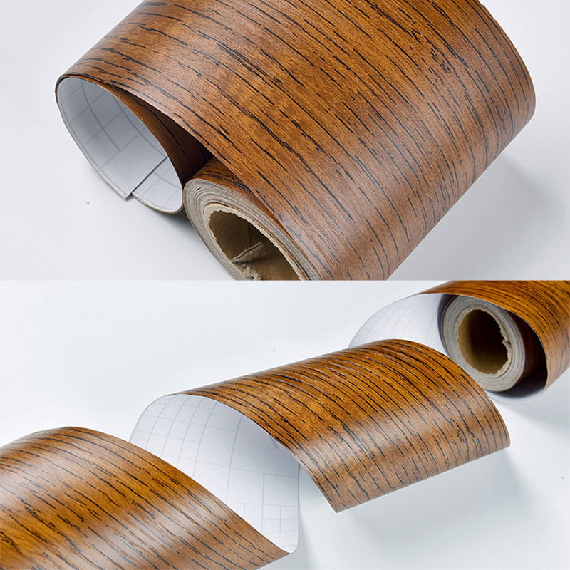 Self Sticking Wood Like Wallpaper Border Non-Woven Industrial Wall Decor for Living Room Tan Wallpaper Border Clearhalo 'Industrial wall decor' 'Industrial' 'Wallpaper' Wall Decor' 2413499