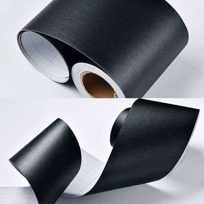 Self Sticking Wood Like Wallpaper Border Non-Woven Industrial Wall Decor for Living Room Matte Black Wallpaper Border Clearhalo 'Industrial wall decor' 'Industrial' 'Wallpaper' Wall Decor' 2413500