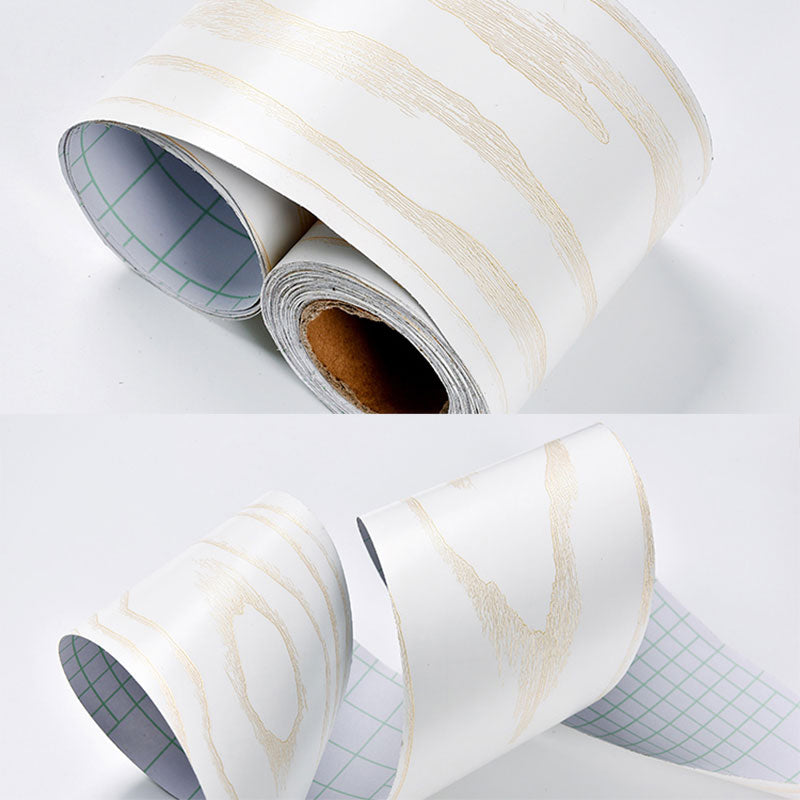 Self Sticking Wood Like Wallpaper Border Non-Woven Industrial Wall Decor for Living Room Light Silver Wallpaper Border Clearhalo 'Industrial wall decor' 'Industrial' 'Wallpaper' Wall Decor' 2413504