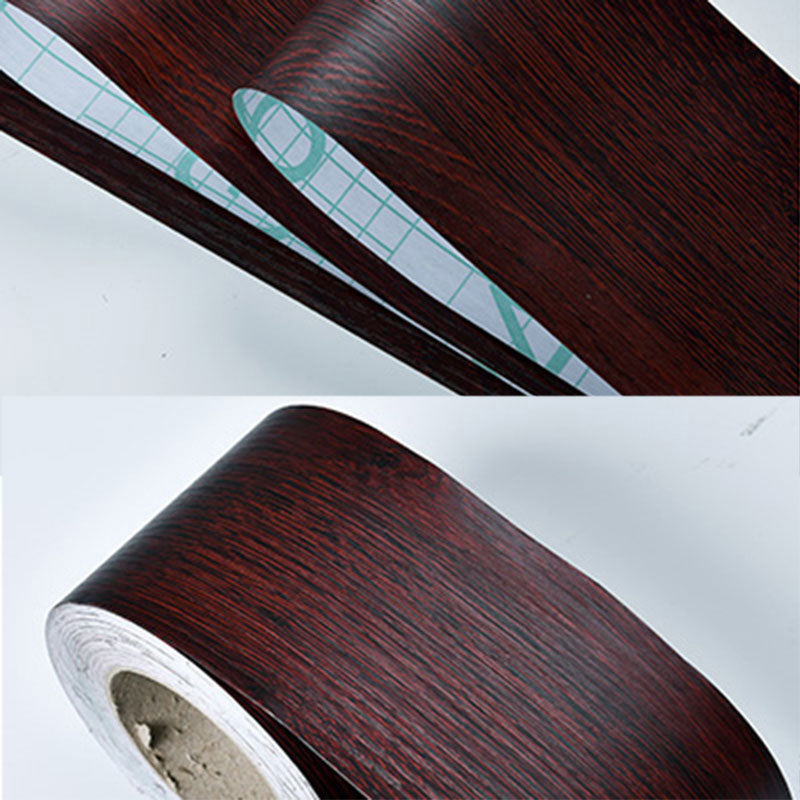 Self-Adhesive Wood Printed Wallpaper Border Simple Non-Woven Wall Art, 33' L x 8" W Chocolate Wallpaper Border Clearhalo 'Industrial wall decor' 'Industrial' 'Wallpaper' Wall Decor' 2413516