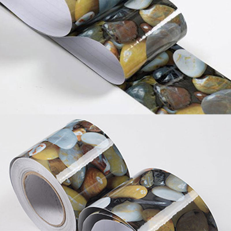 Self-Adhesive Wood Printed Wallpaper Border Simple Non-Woven Wall Art, 33' L x 8" W Matte Black Wallpaper Border Clearhalo 'Industrial wall decor' 'Industrial' 'Wallpaper' Wall Decor' 2413534