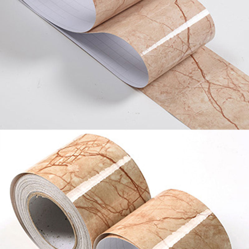 Self-Adhesive Wood Printed Wallpaper Border Simple Non-Woven Wall Art, 33' L x 8" W Khaki Wallpaper Border Clearhalo 'Industrial wall decor' 'Industrial' 'Wallpaper' Wall Decor' 2413545