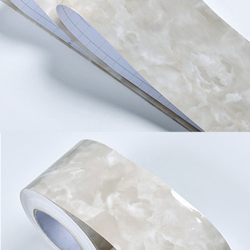 Self-Adhesive Wood Printed Wallpaper Border Simple Non-Woven Wall Art, 33' L x 8" W White-Gray Wallpaper Border Clearhalo 'Industrial wall decor' 'Industrial' 'Wallpaper' Wall Decor' 2413547