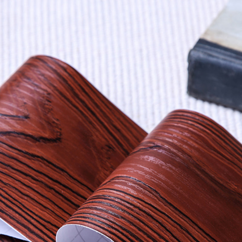 Self Stick Wood Pattern Wallpaper Border 16' L x 4" W Industrial Wall Art for Bedroom Red Wallpaper Border Clearhalo 'Industrial wall decor' 'Industrial' 'Wallpaper' Wall Decor' 2413591