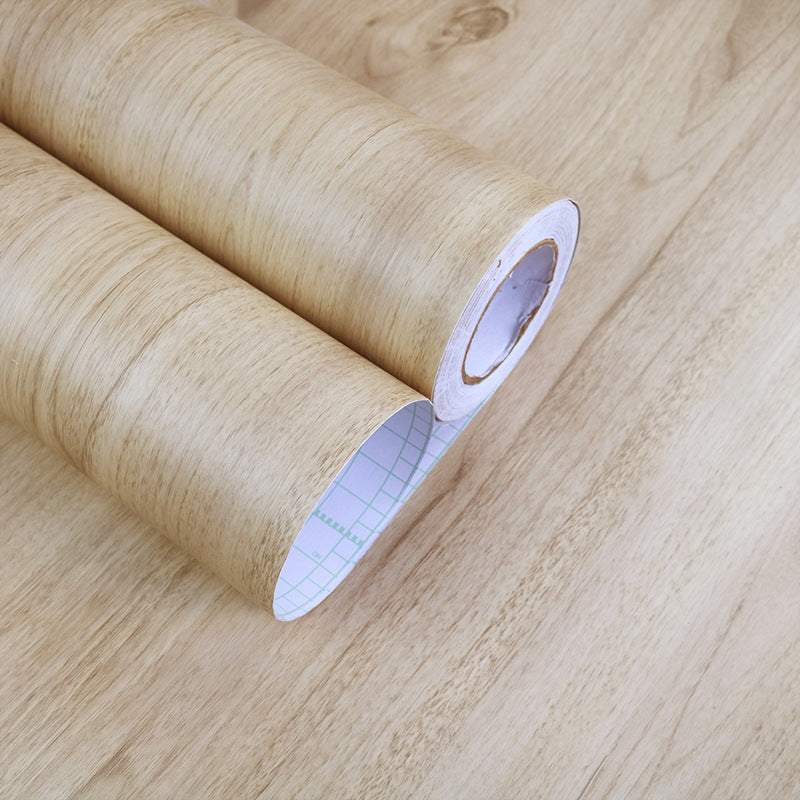 Faux Wood Wallpaper Roll Peel and Paste Industrial Living Room Wall Decor, 6.5 sq-ft Flaxen Wallpaper Roll Clearhalo 'Industrial wall decor' 'Industrial' 'Wallpaper' Wall Decor' 2413617