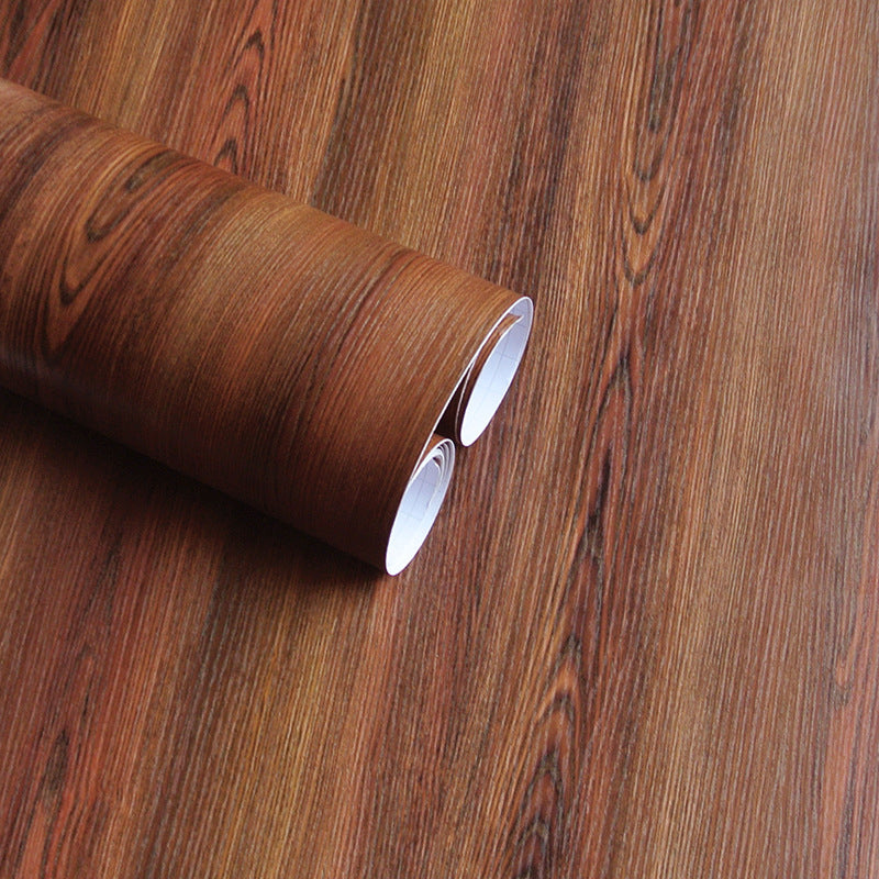 Faux Wood Wallpaper Roll Peel and Paste Industrial Living Room Wall Decor, 6.5 sq-ft Khaki-Red Wallpaper Roll Clearhalo 'Industrial wall decor' 'Industrial' 'Wallpaper' Wall Decor' 2413624