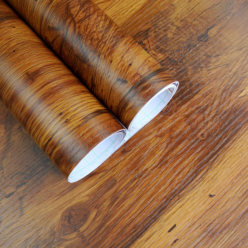 Faux Wood Wallpaper Roll Peel and Paste Industrial Living Room Wall ...