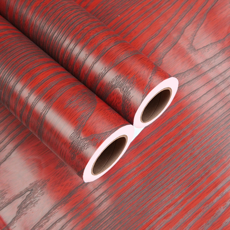 Faux Wood Wallpaper Roll Peel and Paste Industrial Living Room Wall Decor, 6.5 sq-ft Red Wallpaper Roll Clearhalo 'Industrial wall decor' 'Industrial' 'Wallpaper' Wall Decor' 2413631