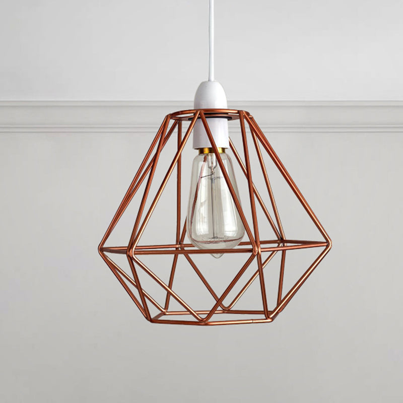 1 Head Wire Frame Hanging Pendant Light Industrial Loft Yellow/White Metal Pendant Lamp for Living Room Clearhalo 'Ceiling Lights' 'Modern Pendants' 'Modern' 'Pendant Lights' 'Pendants' Lighting' 241388