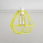 1 Head Wire Frame Hanging Pendant Light Industrial Loft Yellow/White Metal Pendant Lamp for Living Room Yellow Clearhalo 'Ceiling Lights' 'Modern Pendants' 'Modern' 'Pendant Lights' 'Pendants' Lighting' 241391