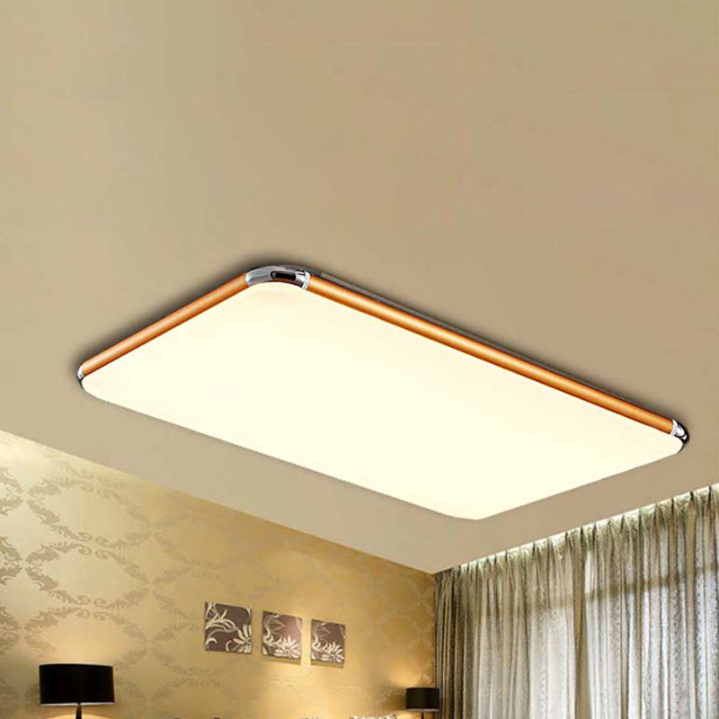 Ultra-Thin Square/Rectangular Flush Light Minimalist Gold LED Ceiling Flush Mount for Bedroom with Acrylic Diffuser, 12"/18"/20.5" Wide Clearhalo 'Ceiling Lights' 'Close To Ceiling Lights' 'Close to ceiling' 'Flush mount' Lighting' 241399