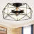 Geometric Semi Flush Mount Modern Metal 3/4/5 Lights White/Black/Gold Semi Flush Mount Light with Wire-Cage Shade 3 Black Clearhalo 'Ceiling Lights' 'Close To Ceiling Lights' 'Close to ceiling' 'Semi-flushmount' Lighting' 241439