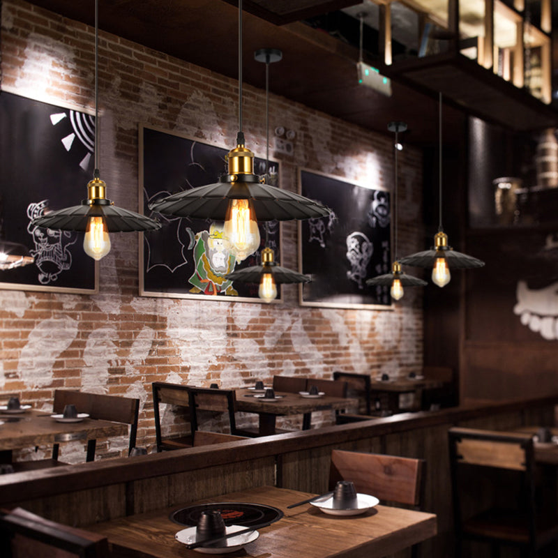 Conical Shade Iron Suspension Light Industrial Single-Bulb Restaurant Pendant Light in Black Clearhalo 'Art Deco Pendants' 'Black' 'Cast Iron' 'Ceiling Lights' 'Ceramic' 'Crystal' 'Industrial Pendants' 'Industrial' 'Metal' 'Middle Century Pendants' 'Pendant Lights' 'Pendants' 'Rustic Pendants' 'Tiffany' Lighting' 2415126