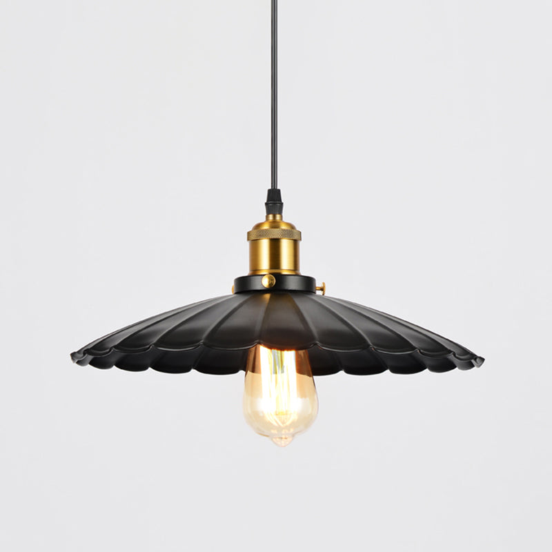 Conical Shade Iron Suspension Light Industrial Single-Bulb Restaurant Pendant Light in Black Clearhalo 'Art Deco Pendants' 'Black' 'Cast Iron' 'Ceiling Lights' 'Ceramic' 'Crystal' 'Industrial Pendants' 'Industrial' 'Metal' 'Middle Century Pendants' 'Pendant Lights' 'Pendants' 'Rustic Pendants' 'Tiffany' Lighting' 2415128