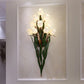 Glass Bouquet Wall Sconce Romantic Pastoral Corridor Flush Mount Wall Light in Green Clearhalo 'Wall Lamps & Sconces' 'Wall Lights' Lighting' 2415159