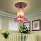 Flower Small Aisle Ceiling Light Fixture Pastoral Glass 1-Bulb Coffee Finish Semi Flush Light Clearhalo 'Ceiling Lights' 'Close To Ceiling Lights' 'Close to ceiling' 'Semi-flushmount' Lighting' 2415189