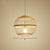 Wood Rounded Cage Suspension Light Nordic 1 Head Bamboo Pendant Lamp for Dining Room Wood 16" Clearhalo 'Ceiling Lights' 'Modern Pendants' 'Modern' 'Pendant Lights' 'Pendants' Lighting' 2415281