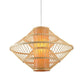 Rhombus Shaped Pendant Light Fixture Modern Bamboo Single Wood Ceiling Hang Light for Restaurant Clearhalo 'Ceiling Lights' 'Modern Pendants' 'Modern' 'Pendant Lights' 'Pendants' Lighting' 2415320
