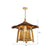 Japanese Pavilion Pendant Lighting Bamboo 1-Light Tea Room Hanging Ceiling Light in Wood Wood with Lace Clearhalo 'Ceiling Lights' 'Modern Pendants' 'Modern' 'Pendant Lights' 'Pendants' Lighting' 2415327