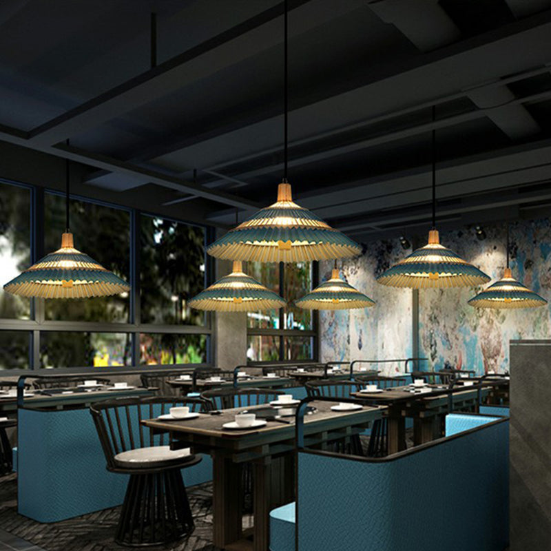 Bamboo Umbrella Pendant Light Chinoiserie 1 Head Suspension Lighting Fixture for Restaurant Clearhalo 'Ceiling Lights' 'Modern Pendants' 'Modern' 'Pendant Lights' 'Pendants' Lighting' 2415406