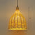 Bell Shade Tea Room Pendant Lighting Bamboo Single-Bulb Asian Ceiling Suspension Lamp in Wood Wood 12" Clearhalo 'Ceiling Lights' 'Modern Pendants' 'Modern' 'Pendant Lights' 'Pendants' Lighting' 2415449