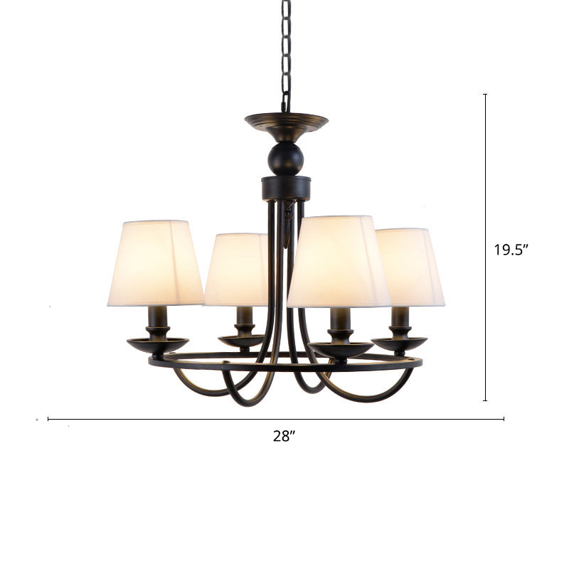 Conical Chandelier Country Style Fabric Pendant Lighting Fixture for Dining Room Clearhalo 'Ceiling Lights' 'Chandeliers' Lighting' options 2415462