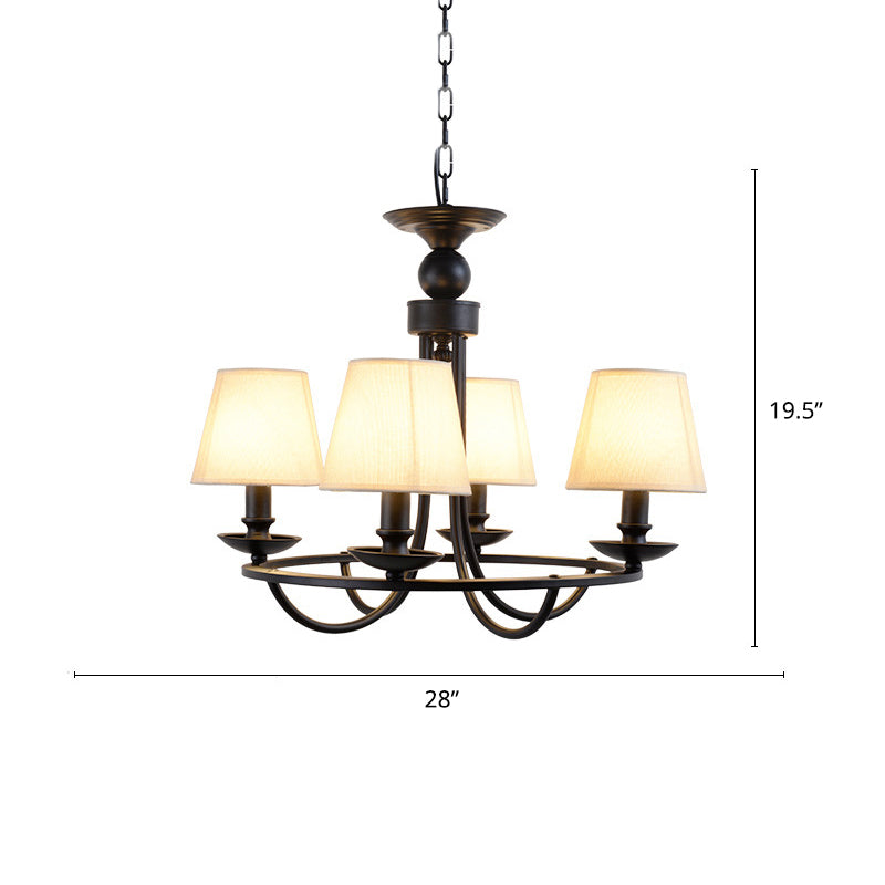 Conical Chandelier Country Style Fabric Pendant Lighting Fixture for Dining Room Clearhalo 'Ceiling Lights' 'Chandeliers' Lighting' options 2415463