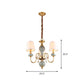 3 Heads Chandelier Traditional Tapered Shade Fabric Ceiling Light in Gold for Dining Room Clearhalo 'Ceiling Lights' 'Chandeliers' 'Modern Chandeliers' 'Modern' Lighting' 2415473