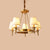 Minimalist Conic Ceiling Chandelier Fabric Bedroom Suspended Lighting Fixture in Gold 5 Gold Clearhalo 'Ceiling Lights' 'Chandeliers' 'Modern Chandeliers' 'Modern' Lighting' 2415475