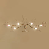 Flower Branch Living Room Sconce Lighting Aluminum 6 Bulbs Art Deco Wall Mounted Light White Clearhalo 'Art deco wall lights' 'Cast Iron' 'Glass' 'Industrial wall lights' 'Industrial' 'Middle century wall lights' 'Modern' 'Rustic wall lights' 'Tiffany' 'Traditional wall lights' 'Wall Lamps & Sconces' 'Wall Lights' Lighting' 2415591