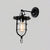 Black Single Wall Light Fixture Industrial Metal Wire Cage Wall Sconce with Clear Glass Shade Black Clearhalo 'Art deco wall lights' 'Cast Iron' 'Glass' 'Industrial wall lights' 'Industrial' 'Middle century wall lights' 'Modern' 'Rustic wall lights' 'Tiffany' 'Traditional wall lights' 'Wall Lamps & Sconces' 'Wall Lights' Lighting' 2415675