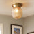 Colonial Style Geometric Ceiling Lamp 1 Bulb Transparent Glass Semi Flush Light in Brass Brass Pineapple Clearhalo 'Ceiling Lights' 'Close To Ceiling Lights' 'Close to ceiling' 'Semi-flushmount' Lighting' 2415813