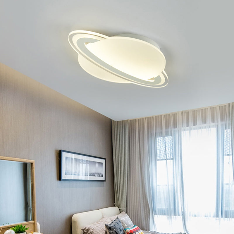Kids Planet Shaped Flush Mount Acrylic Bedroom LED Ceiling Mounted Light in White Clearhalo 'Ceiling Lights' 'Close To Ceiling Lights' 'Close to ceiling' 'Flush mount' Lighting' 2415858