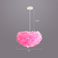 Bedroom Suspension Light Fixture Nordic Style Drop Pendant with Dome Feather Shade Pink 16" Clearhalo 'Ceiling Lights' 'Modern Pendants' 'Modern' 'Pendant Lights' 'Pendants' Lighting' 2415882