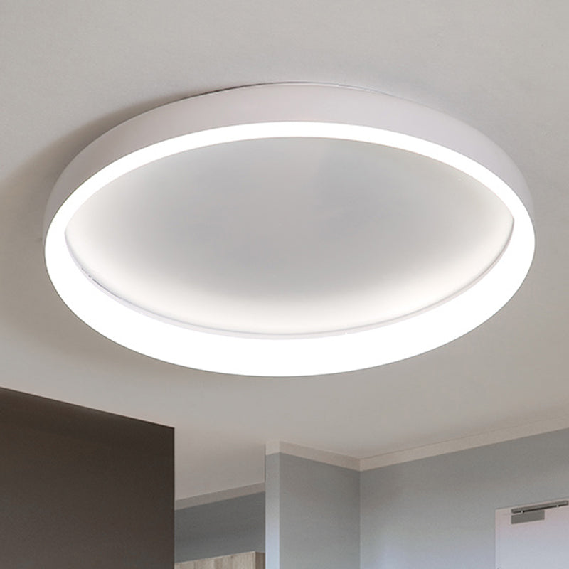 Black/White/Brown Round Flush Mount Ceiling Light Simplicity LED Metal Ceiling Light with Acrylic Diffuser in White/Warm Light White Clearhalo 'Ceiling Lights' 'Close To Ceiling Lights' 'Close to ceiling' 'Flush mount' Lighting' 241826