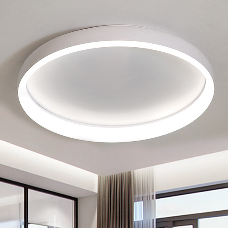 Black/White/Brown Round Flush Mount Ceiling Light Simplicity LED Metal Ceiling Light with Acrylic Diffuser in White/Warm Light Clearhalo 'Ceiling Lights' 'Close To Ceiling Lights' 'Close to ceiling' 'Flush mount' Lighting' 241827