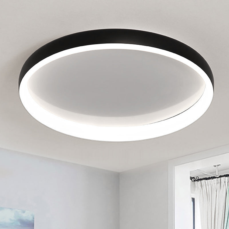 Black/White/Brown Round Flush Mount Ceiling Light Simplicity LED Metal Ceiling Light with Acrylic Diffuser in White/Warm Light Clearhalo 'Ceiling Lights' 'Close To Ceiling Lights' 'Close to ceiling' 'Flush mount' Lighting' 241829
