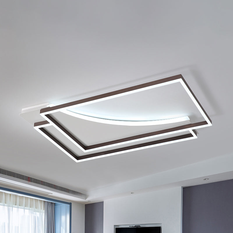 Overlapping Ceiling Light Fixture Modernism Acrylic LED Coffee Brown ...