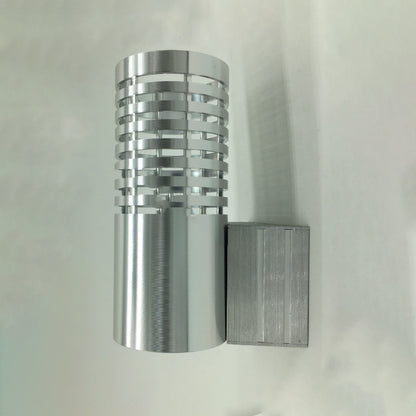 Cylinder Metallic Wall Lighting Modern LED Chrome Wall Mounted Lamp with Hollow Design in Warm/White Lighting Chrome Small Clearhalo 'Cast Iron' 'Glass' 'Industrial' 'Modern wall lights' 'Modern' 'Tiffany' 'Traditional wall lights' 'Wall Lamps & Sconces' 'Wall Lights' Lighting' 241859