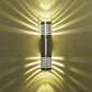 Cylinder Metallic Wall Lighting Modern LED Chrome Wall Mounted Lamp with Hollow Design in Warm/White Lighting Clearhalo 'Cast Iron' 'Glass' 'Industrial' 'Modern wall lights' 'Modern' 'Tiffany' 'Traditional wall lights' 'Wall Lamps & Sconces' 'Wall Lights' Lighting' 241863