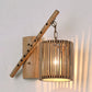 Bamboo Cylindrical Shade Wall Light Sconce Asian Style 1 Light Wood Wall Lamp with Flute Decoration, Left/Right Wood Left Clearhalo 'Wall Lamps & Sconces' 'Wall Lights' Lighting' 242000