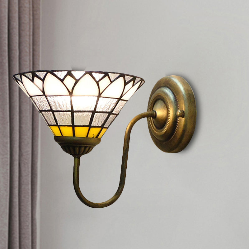 1 Head Wall Light Fixture Baroque Lotus Clear Dimple Glass Sconce Light ...