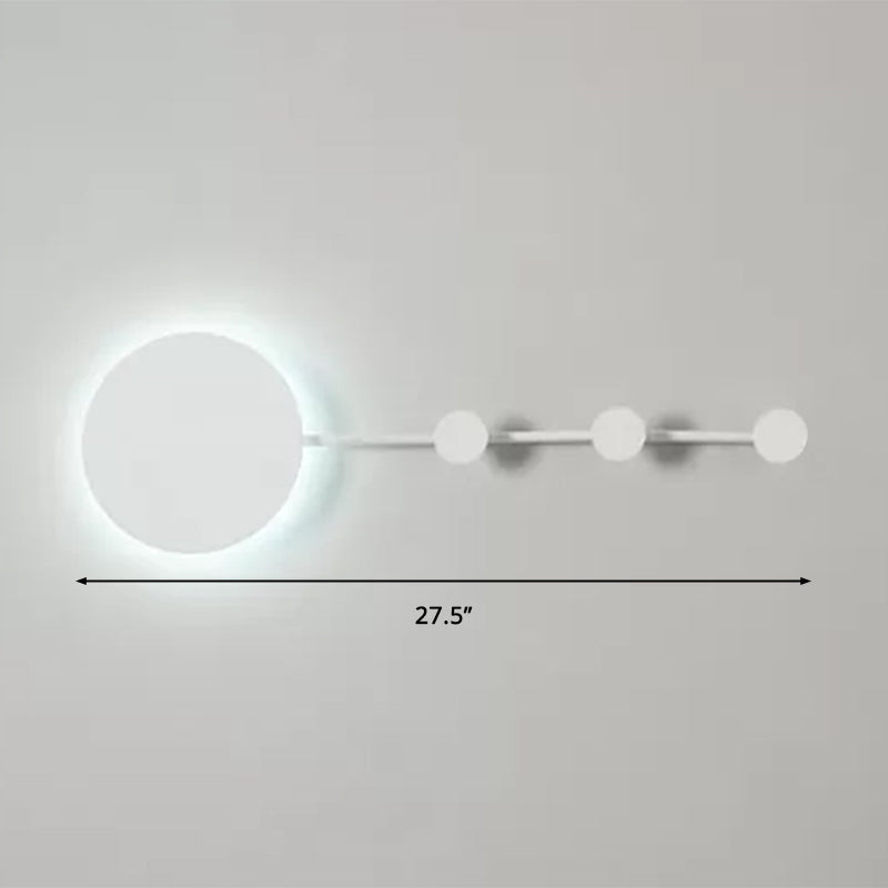 27.5"/39" Wide Black/White Round LED Wall Lamp Simplicity LED Acrylic Sconce Light Fixture in Warm/White Light with Hangers Clearhalo 'Modern wall lights' 'Modern' 'Wall Lamps & Sconces' 'Wall Lights' Lighting' 2422593