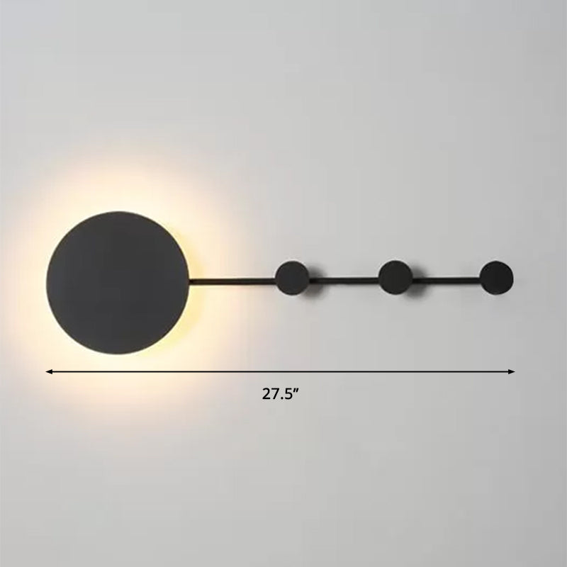 27.5"/39" Wide Black/White Round LED Wall Lamp Simplicity LED Acrylic Sconce Light Fixture in Warm/White Light with Hangers Clearhalo 'Modern wall lights' 'Modern' 'Wall Lamps & Sconces' 'Wall Lights' Lighting' 2422594