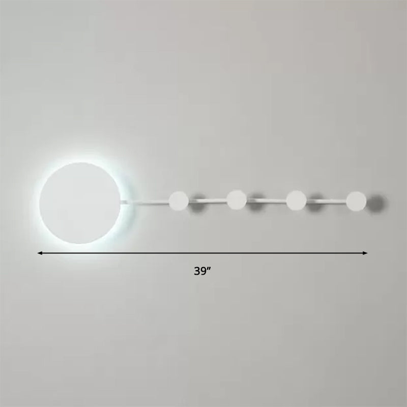 27.5"/39" Wide Black/White Round LED Wall Lamp Simplicity LED Acrylic Sconce Light Fixture in Warm/White Light with Hangers Clearhalo 'Modern wall lights' 'Modern' 'Wall Lamps & Sconces' 'Wall Lights' Lighting' 2422603