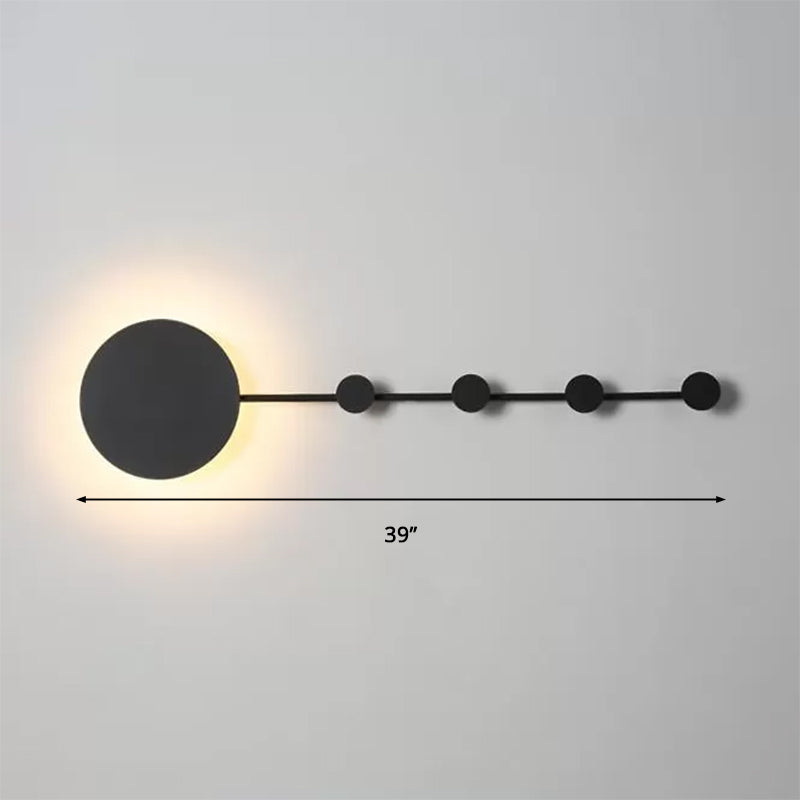 27.5"/39" Wide Black/White Round LED Wall Lamp Simplicity LED Acrylic Sconce Light Fixture in Warm/White Light with Hangers Clearhalo 'Modern wall lights' 'Modern' 'Wall Lamps & Sconces' 'Wall Lights' Lighting' 2422604