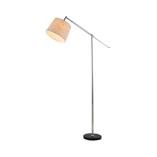 LED Cone Stand Up Lamp Modernism Fabric Floor Light in Beige with Adjustable Arm Clearhalo 'Floor Lamps' 'Lamps' Lighting' 242261