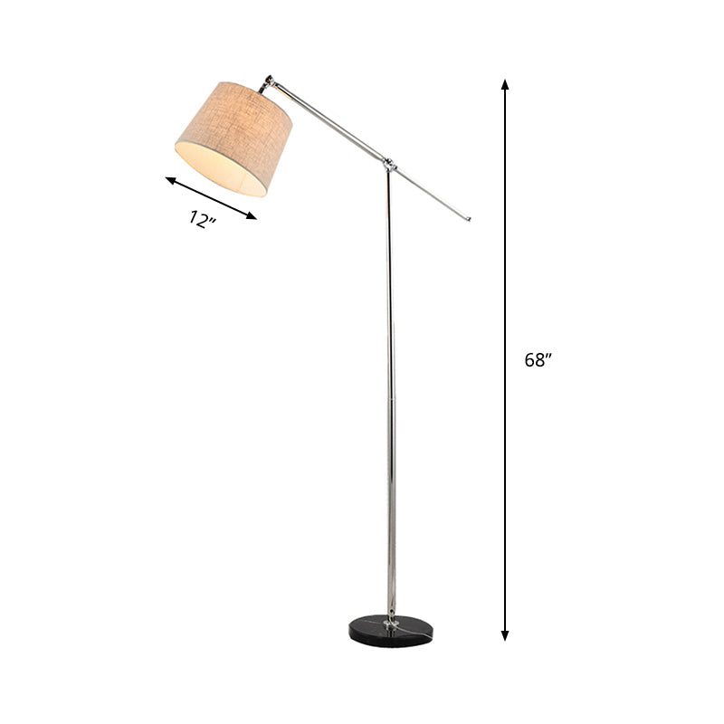 LED Cone Stand Up Lamp Modernism Fabric Floor Light in Beige with Adjustable Arm Clearhalo 'Floor Lamps' 'Lamps' Lighting' 242262