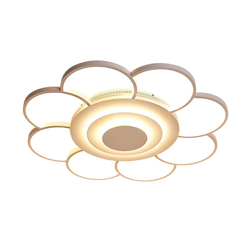 Sunflower Shaped Flushmount Ceiling Lamp Minimalist Metal White LED Flush Mounted Light for Bedroom Clearhalo 'Ceiling Lights' 'Close To Ceiling Lights' 'Close to ceiling' 'Flush mount' Lighting' 2422626